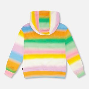 Printed French Terry Zip Front Hoodie Multicolored - Image 3