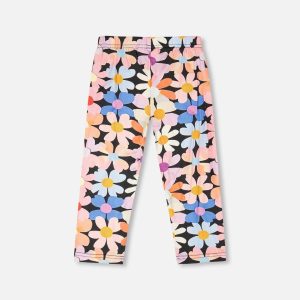 Viscose Leggings Black Printed Flowers - Image 3