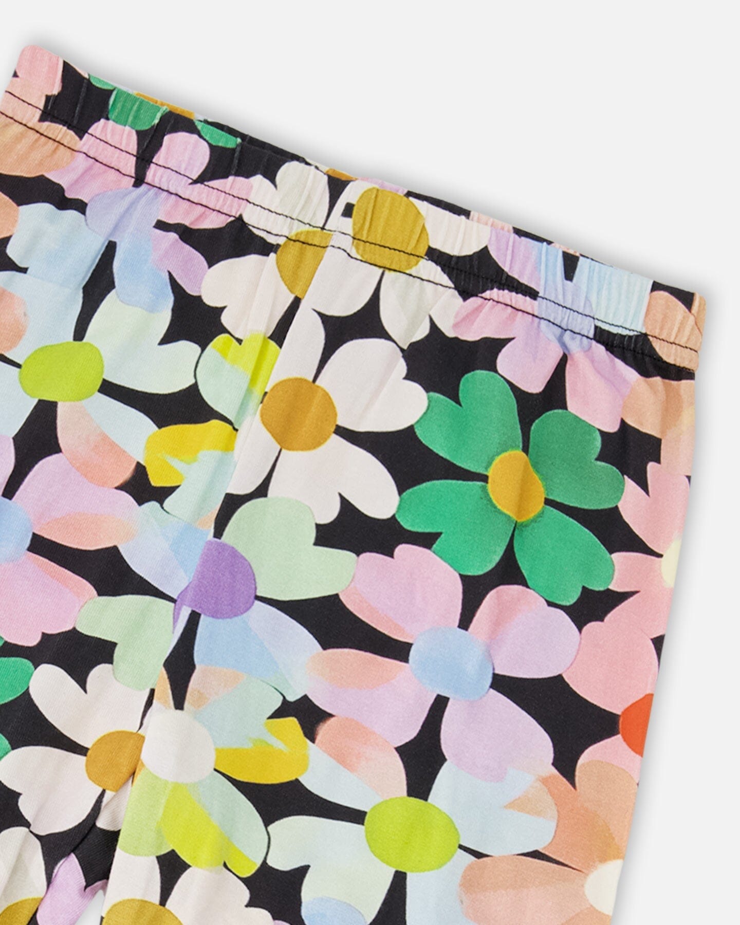 Viscose Leggings Black Printed Flowers - Image 4