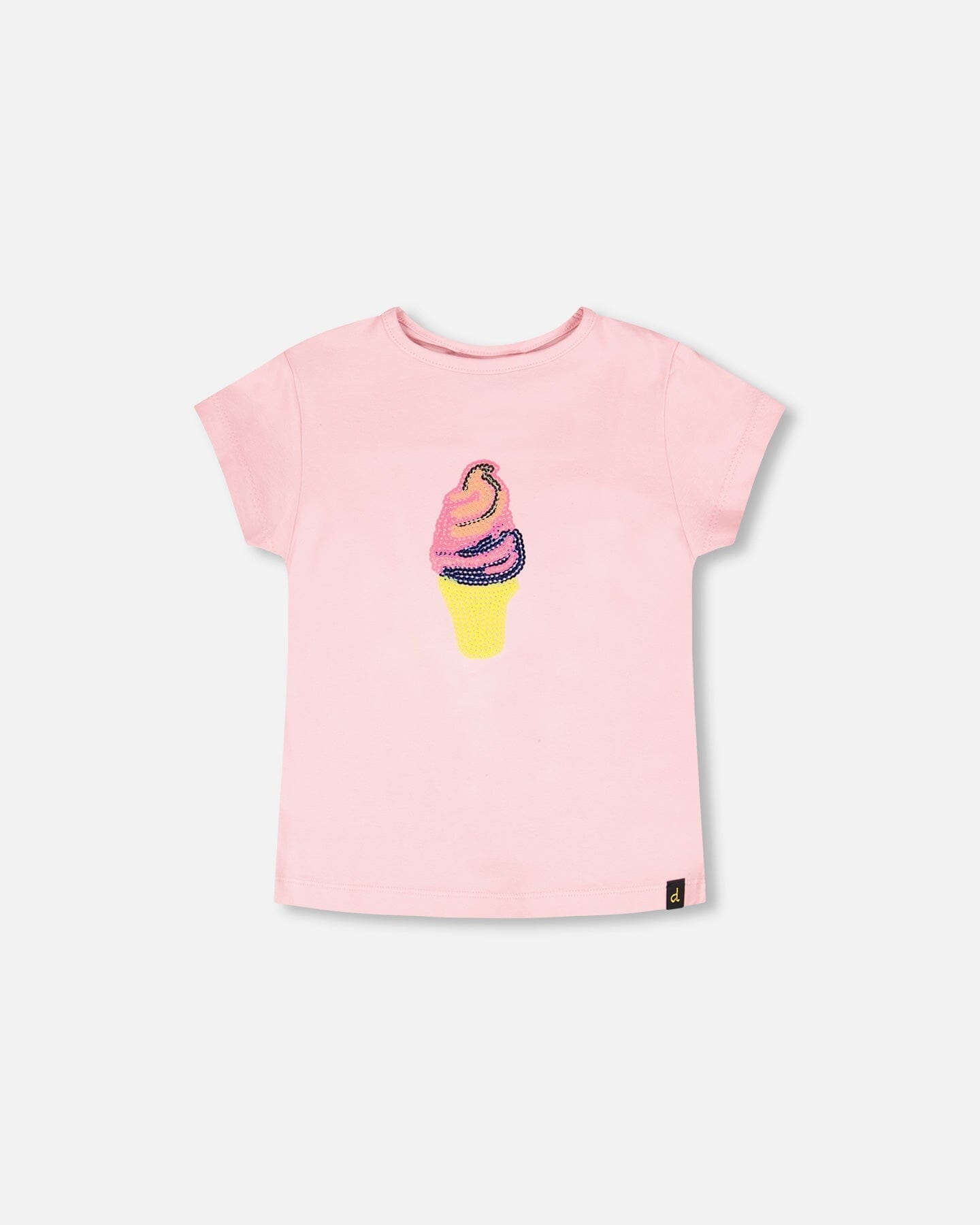 Organic Cotton Jersey Ice Cream T-Shirt Pink - Image 11