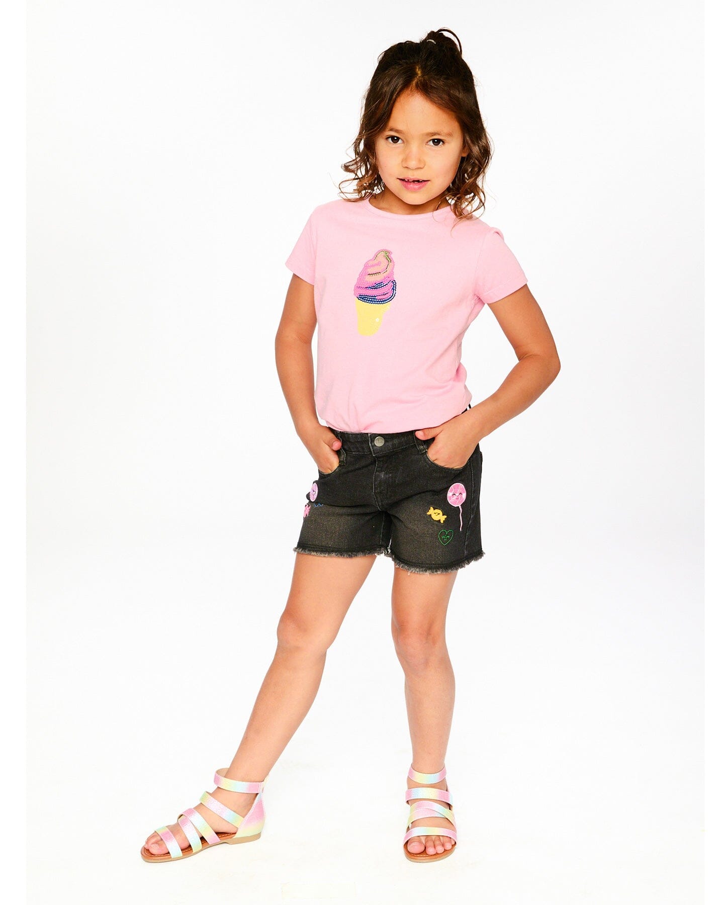 Organic Cotton Jersey Ice Cream T-Shirt Pink - Image 2