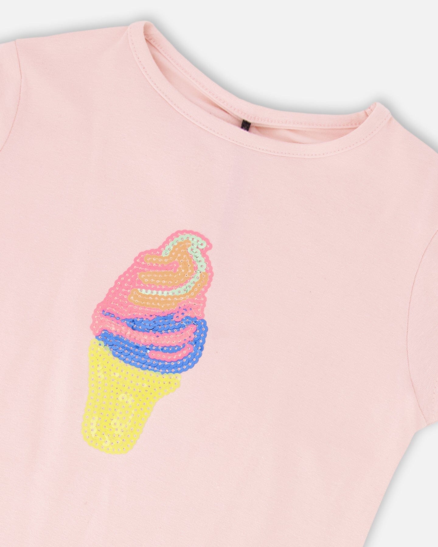 Organic Cotton Jersey Ice Cream T-Shirt Pink - Image 4