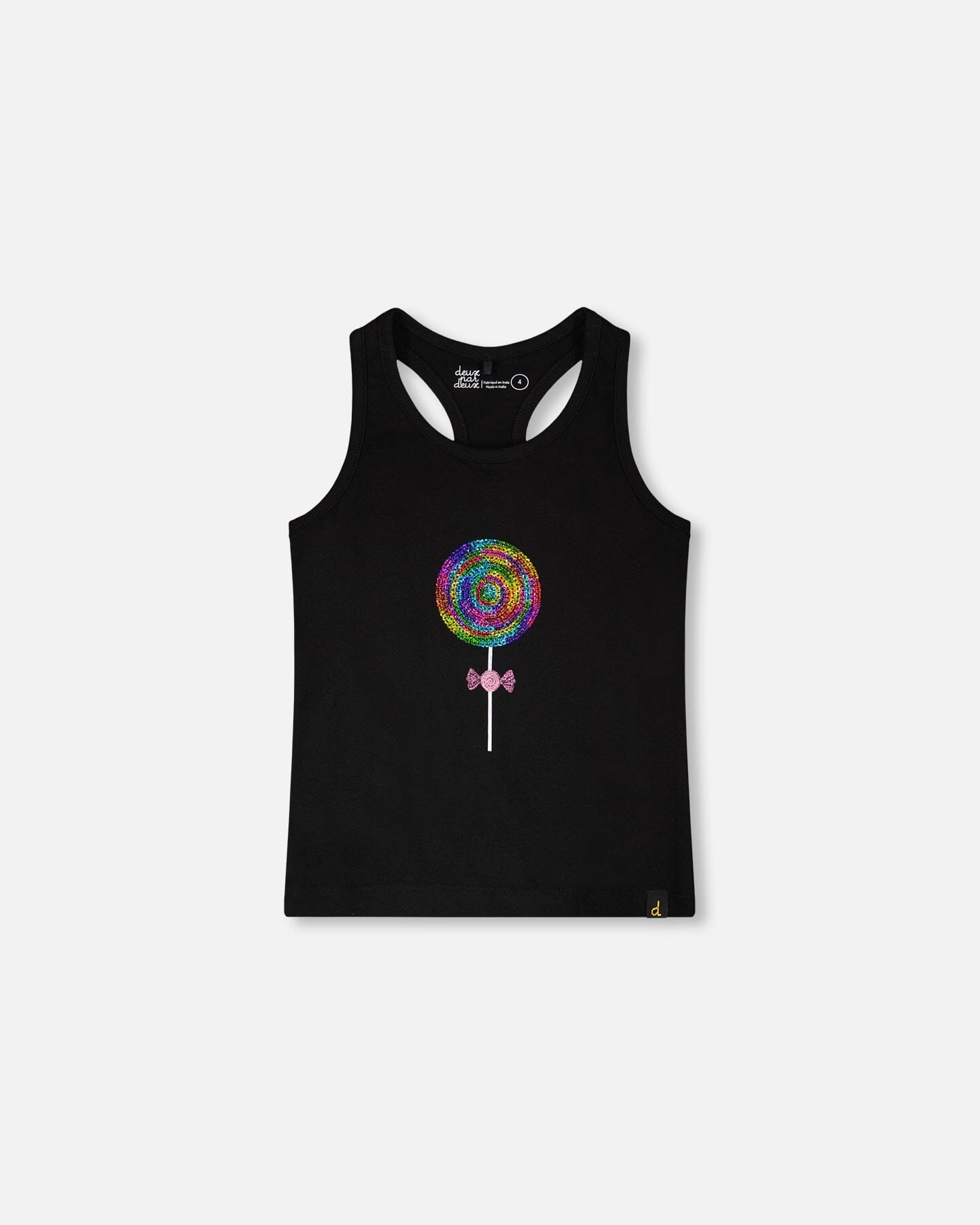 Organic Cotton Jersey Tank Top Black - Image 6