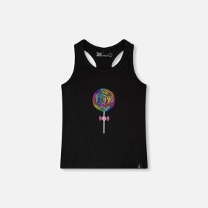 Organic Cotton Jersey Tank Top Black - Image 13