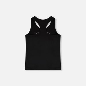 Organic Cotton Jersey Tank Top Black - Image 3