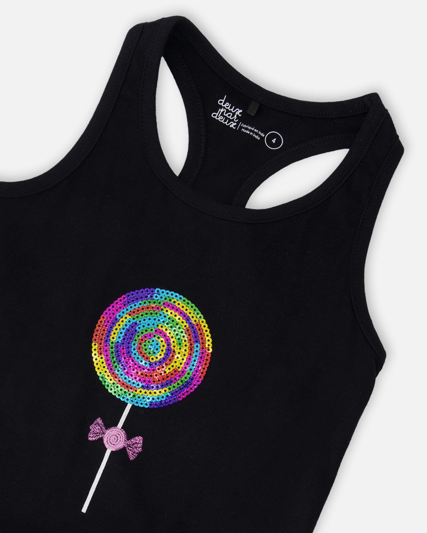 Organic Cotton Jersey Tank Top Black - Image 4