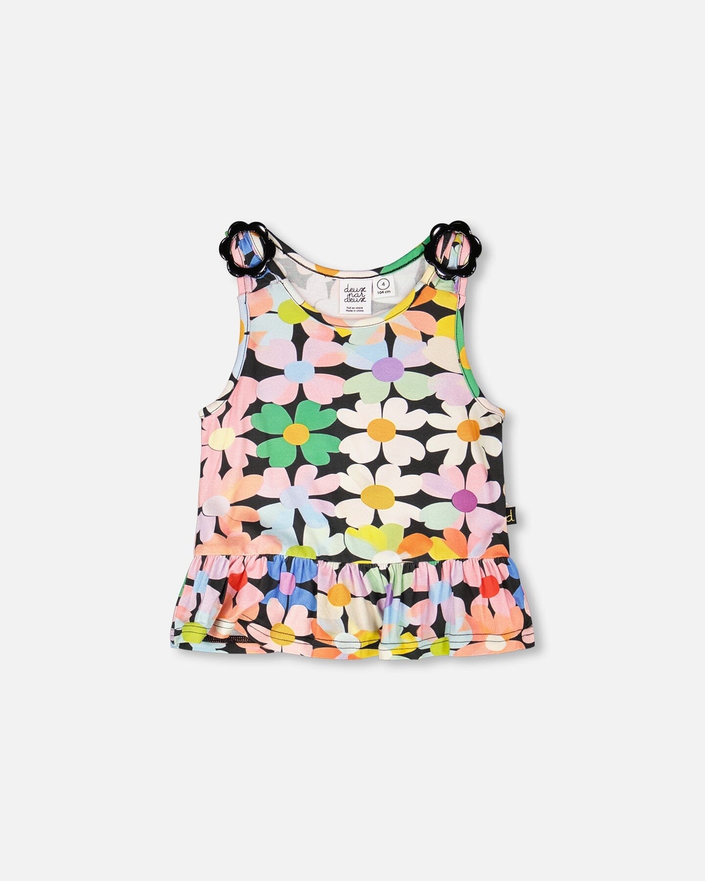 Jersey Tank Top Black Printed Flowers - Image 5