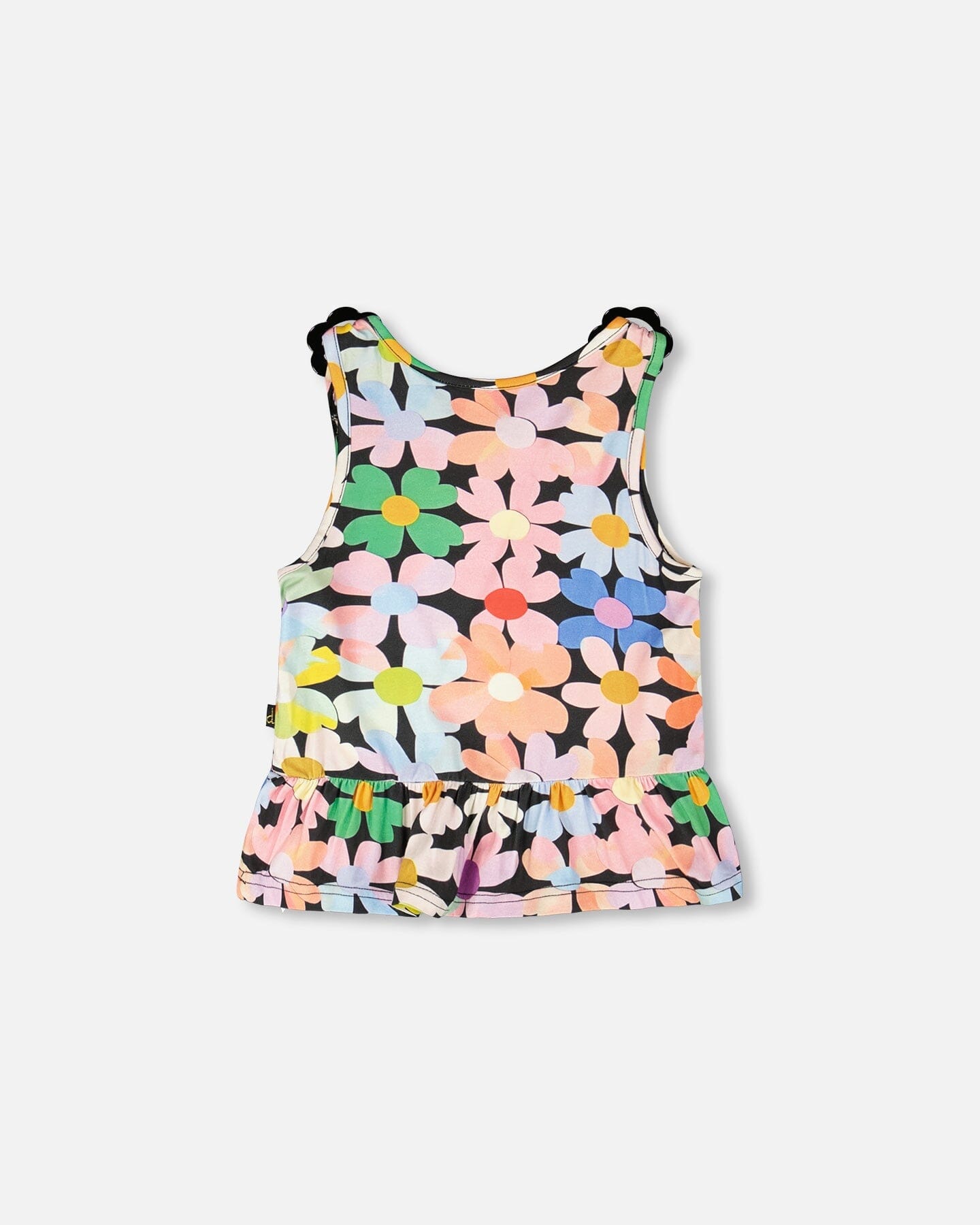 Jersey Tank Top Black Printed Flowers - Image 3