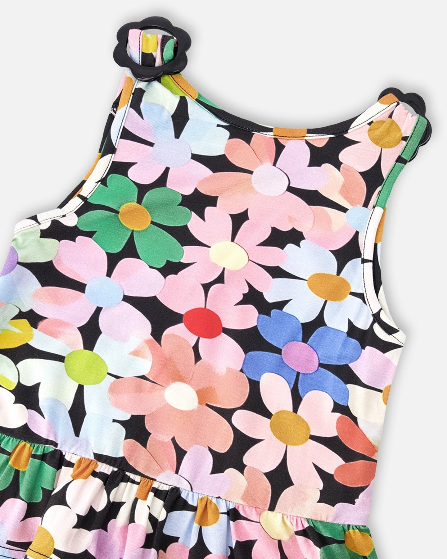 Jersey Tank Top Black Printed Flowers - Image 4
