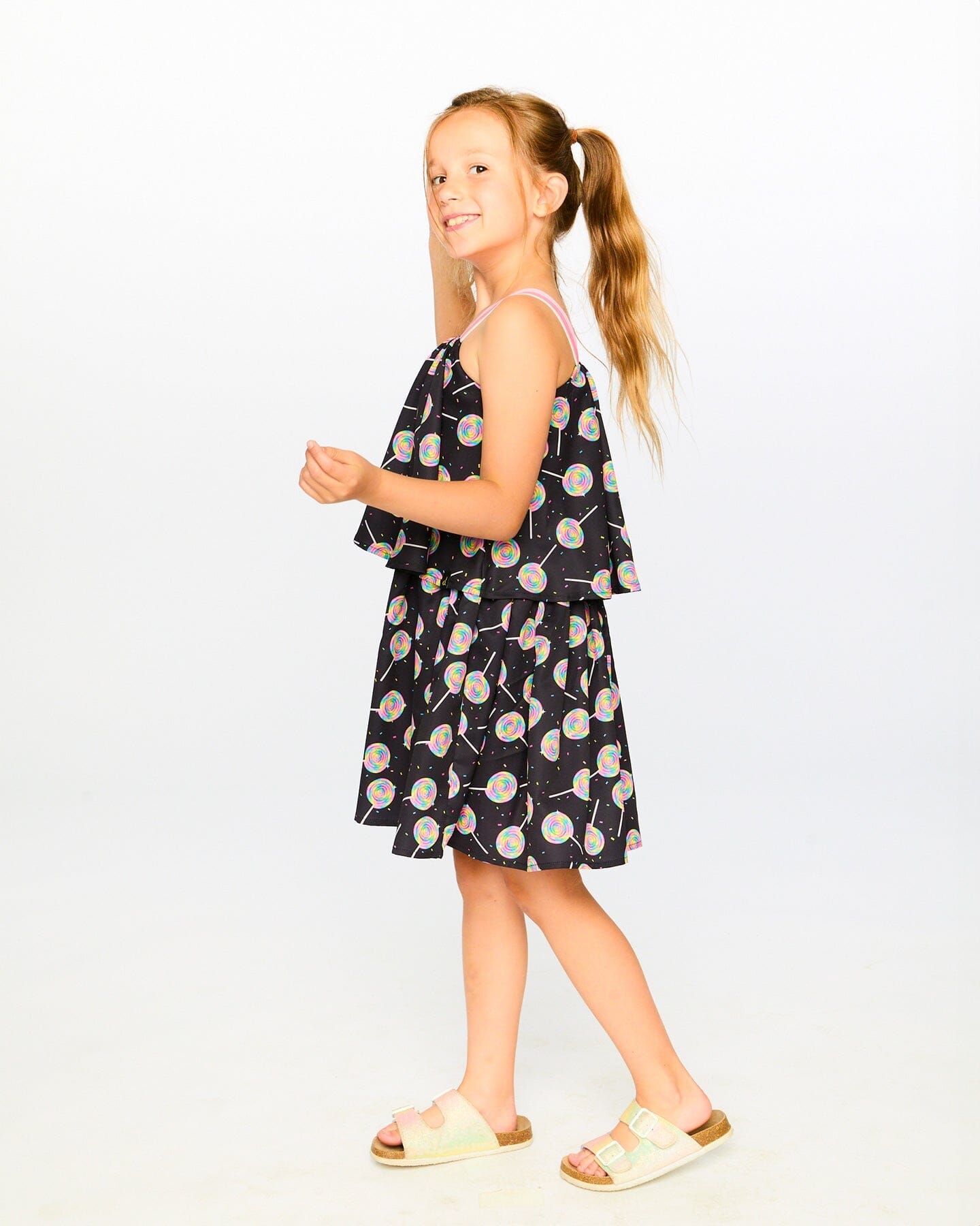 Woven Dress Black Lollipop Print - Image 2