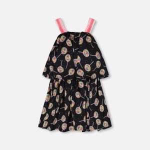 Woven Dress Black Lollipop Print - Image 3