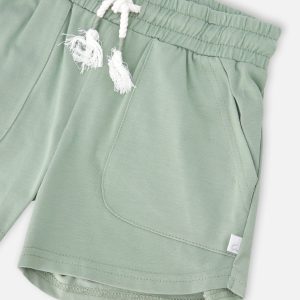 Organic Cotton Jersey Shorts Sage Green - Image 5