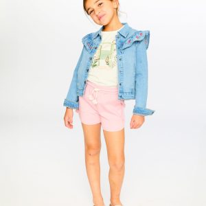 Light Blue Denim Jacket With Embroidery - Image 3
