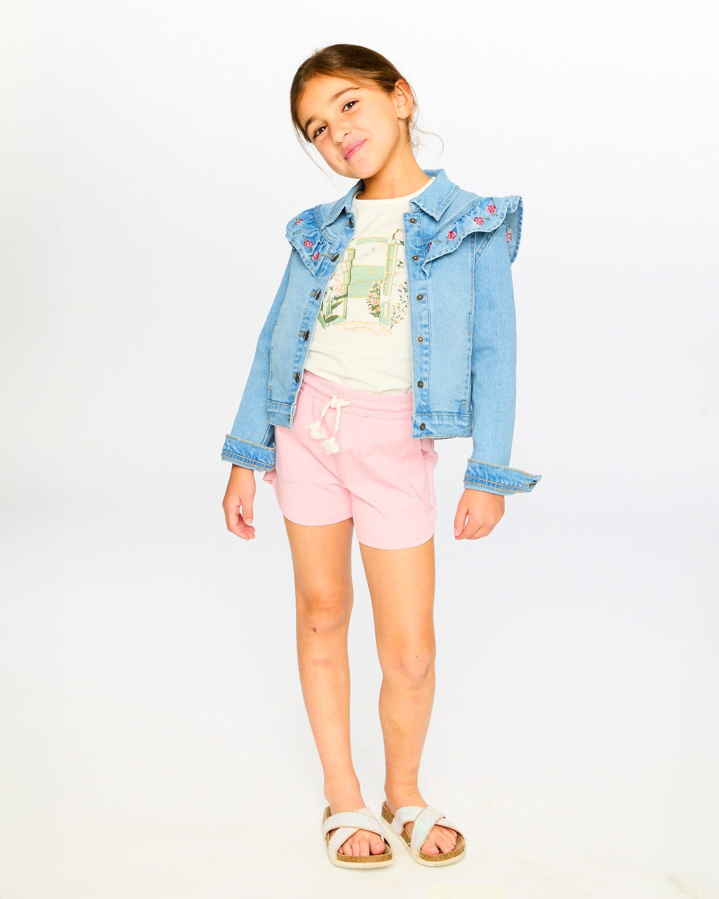 Light Blue Denim Jacket With Embroidery - Image 3