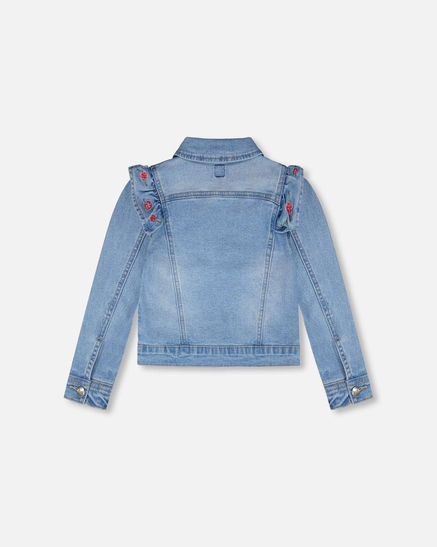 Light Blue Denim Jacket With Embroidery - Image 4