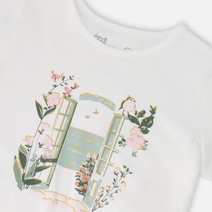Organic Cotton Jersey T-Shirt Off-White - Image 5