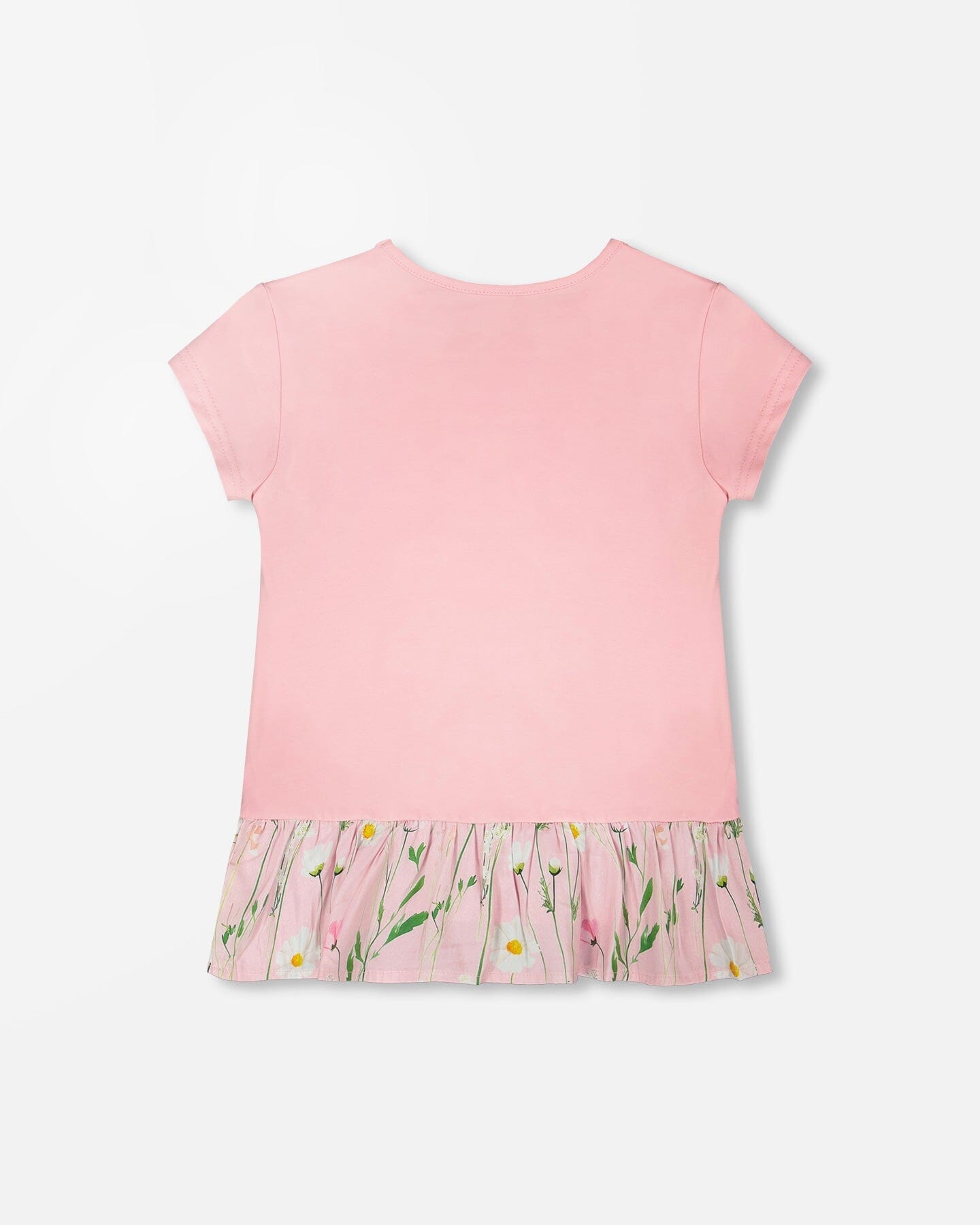 Organic Cotton Bi-Material Tunic With Ruffle Dusty Pink - Image 3