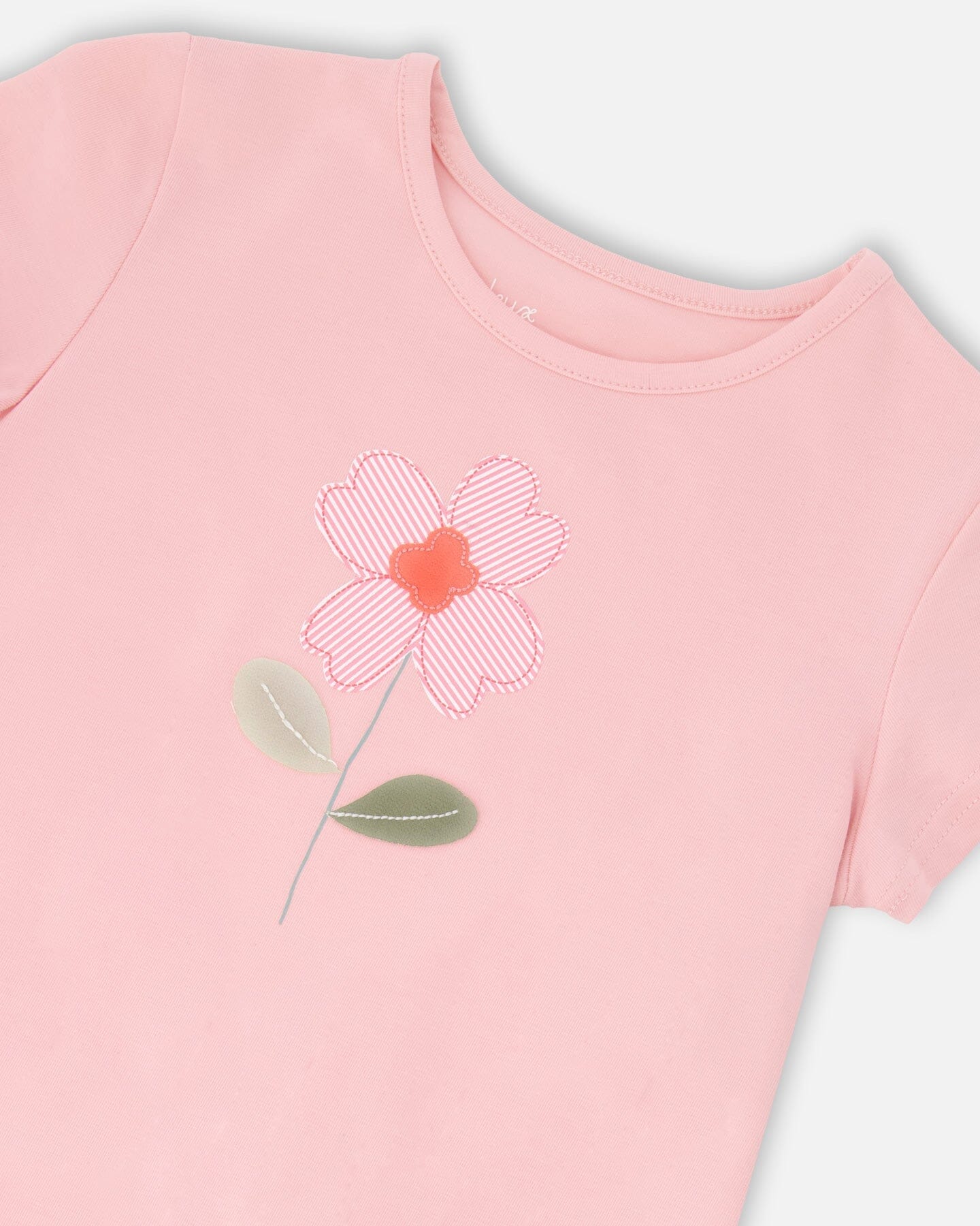 Organic Cotton Bi-Material Tunic With Ruffle Dusty Pink - Image 4