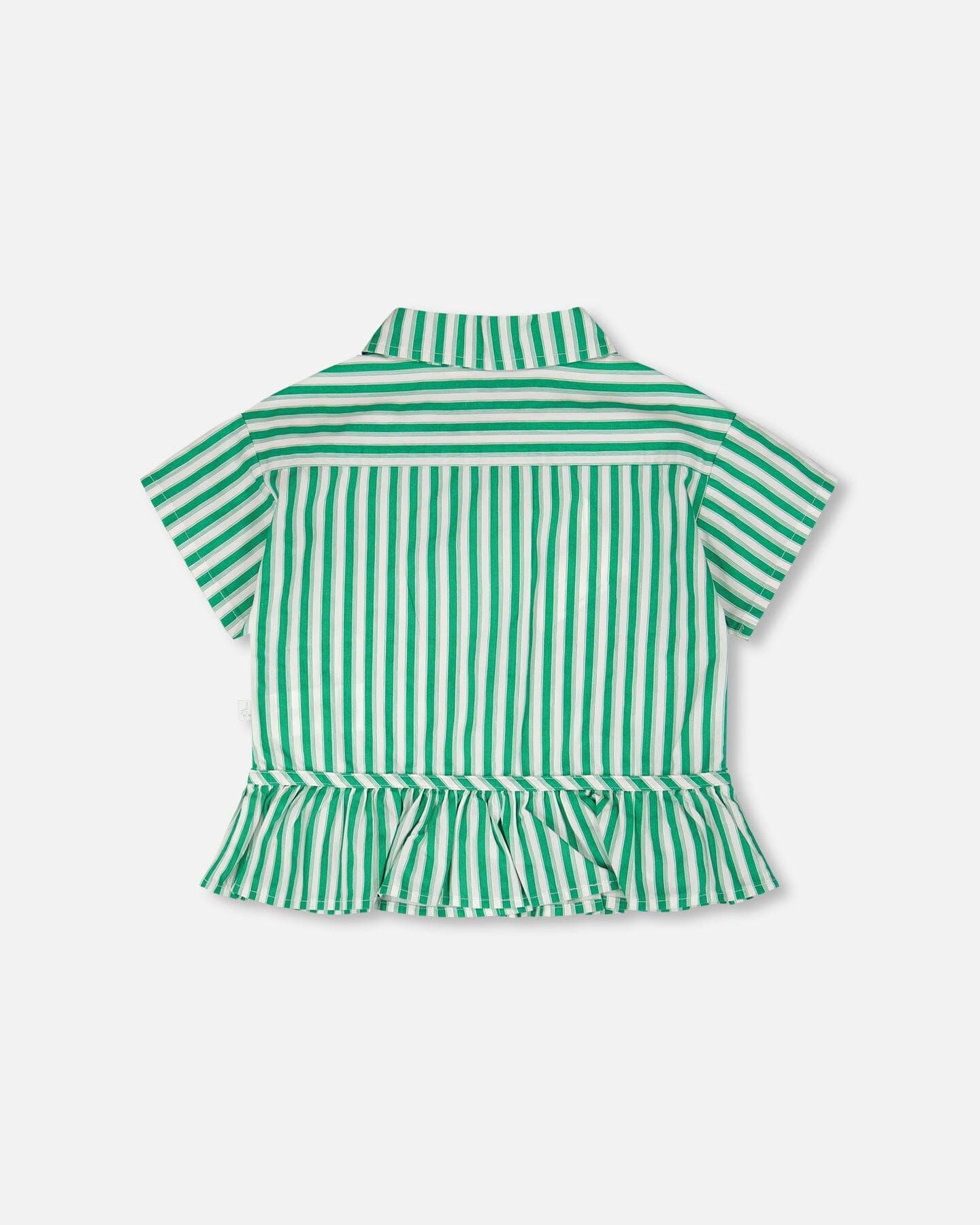 Short Sleeve Striped Button Down Shirt Green - Image 3