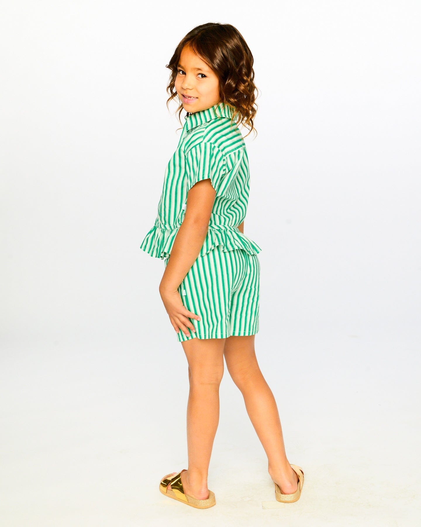 Striped Shorts Green - Image 2