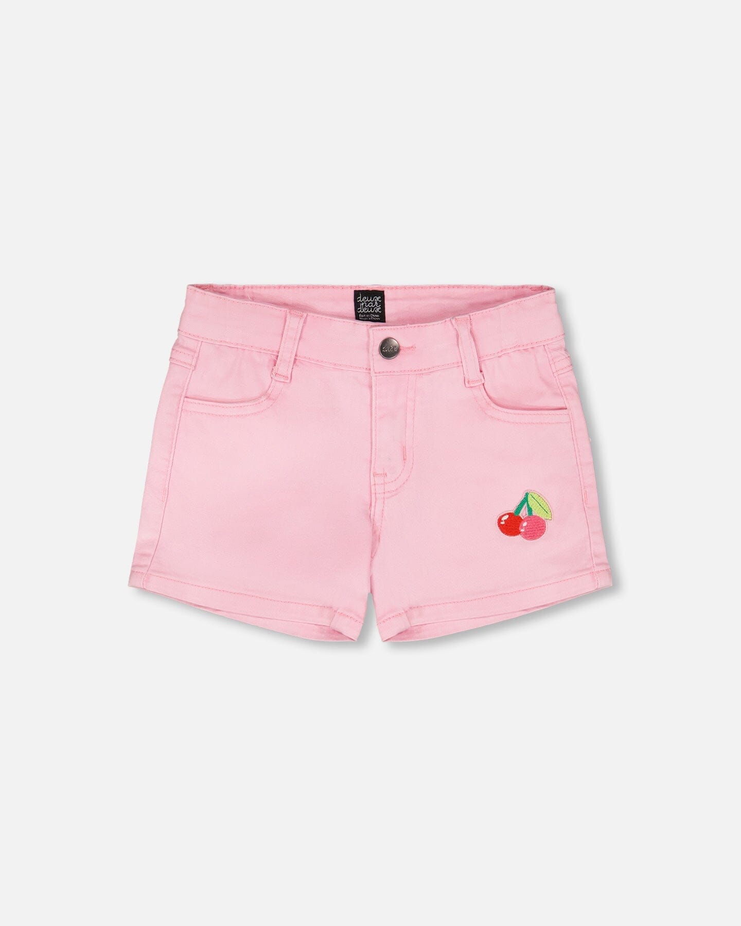 Pink Denim Shorts With Embroidery - Image 5