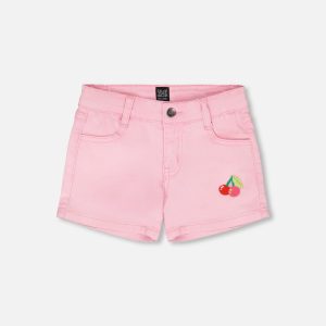 Pink Denim Shorts With Embroidery - Image 13