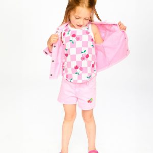 Alternative view of Pink Denim Shorts With Embroidery