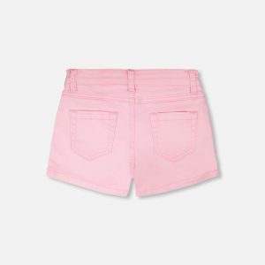 Pink Denim Shorts With Embroidery - Image 3