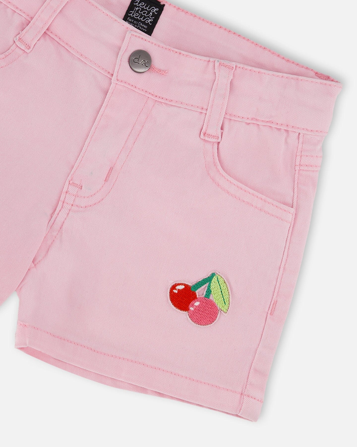 Pink Denim Shorts With Embroidery - Image 4