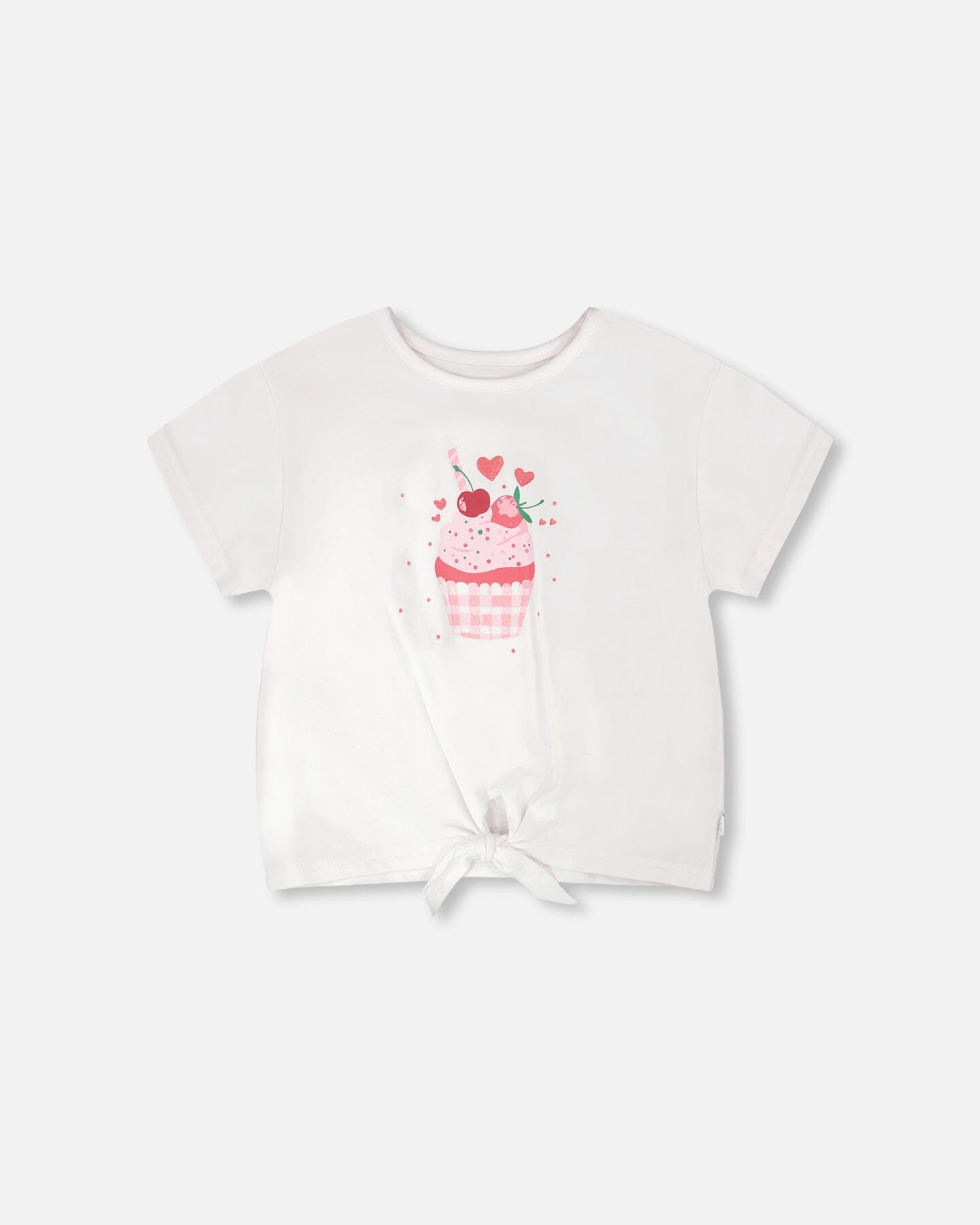 Organic Cotton Jersey T-Shirt With Tie At Waist White - Image 14