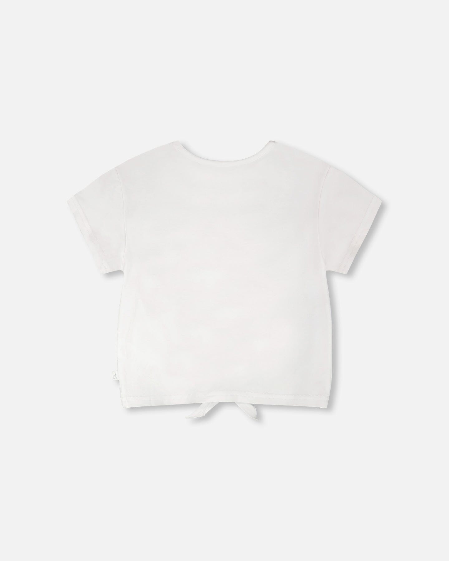 Organic Cotton Jersey T-Shirt With Tie At Waist White - Image 3