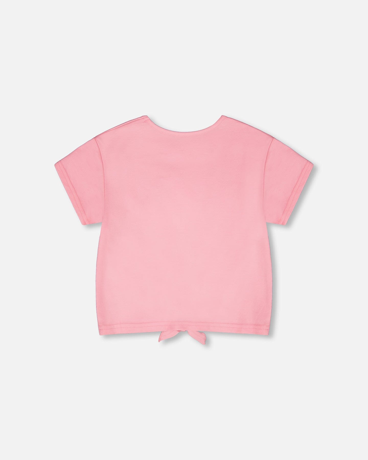 Organic Cotton Jersey T-Shirt With Tie At Waist Pink - Image 3