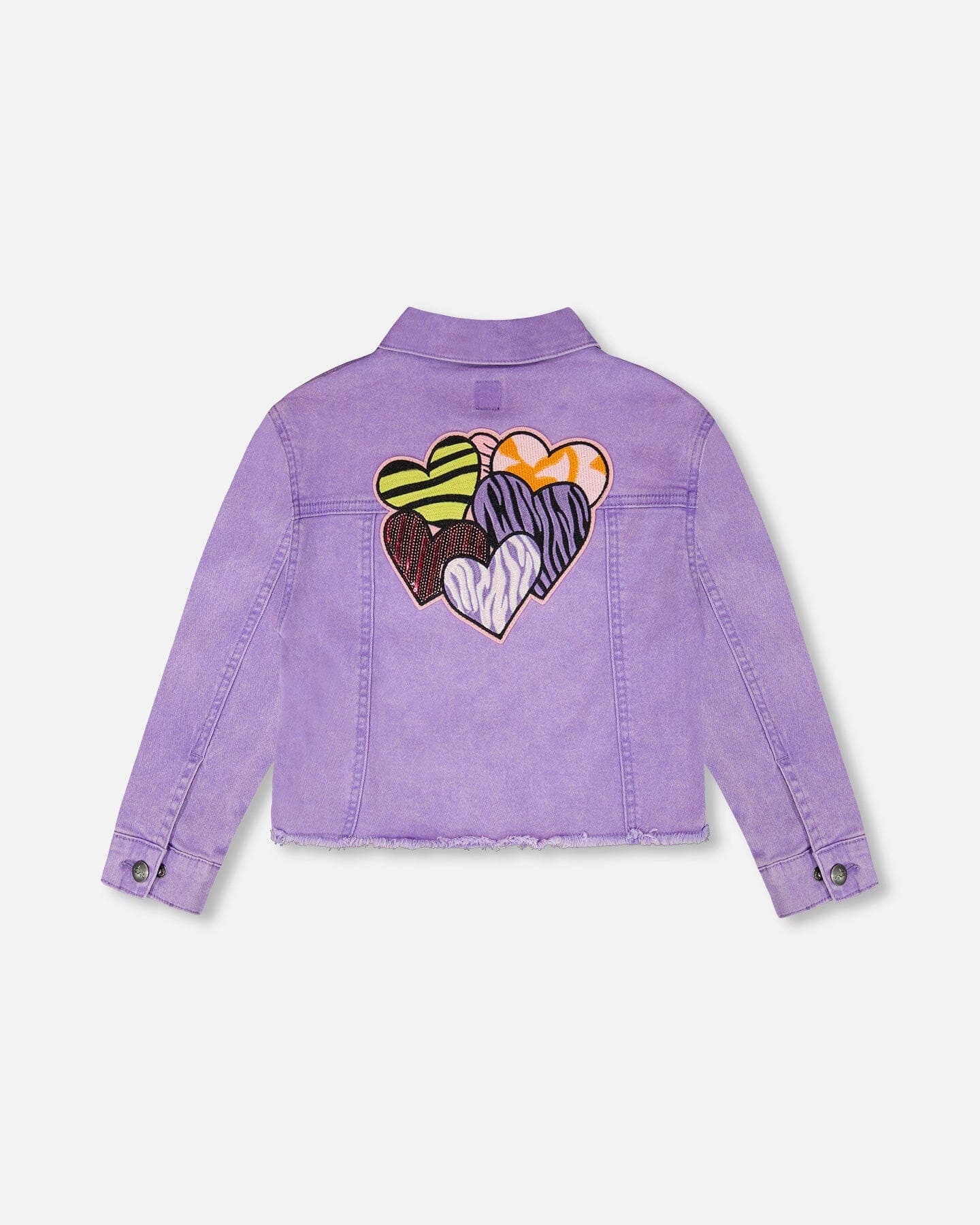 Mauve Denim Jacket With Embroidery - Image 3