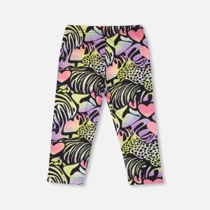 Organic Cotton Jersey Capri Black Printed Multicolor - Image 3