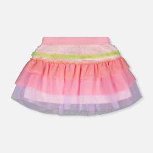 Mesh Skirt With Multicolor Frills - Image 5