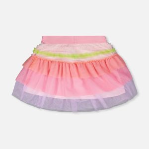 Mesh Skirt With Multicolor Frills - Image 3