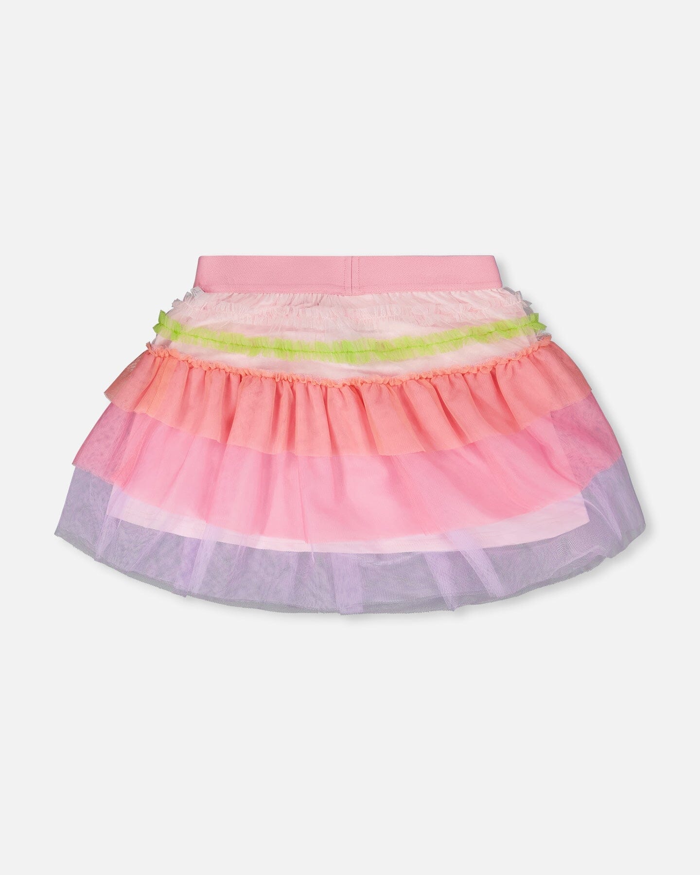 Mesh Skirt With Multicolor Frills - Image 3