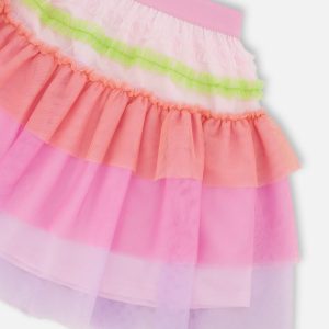 Mesh Skirt With Multicolor Frills - Image 4