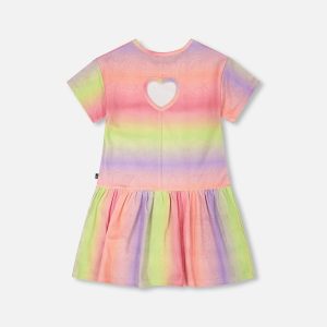 Printed Jersey Dress With Heart Back Cut Out Multicolor - Image 3