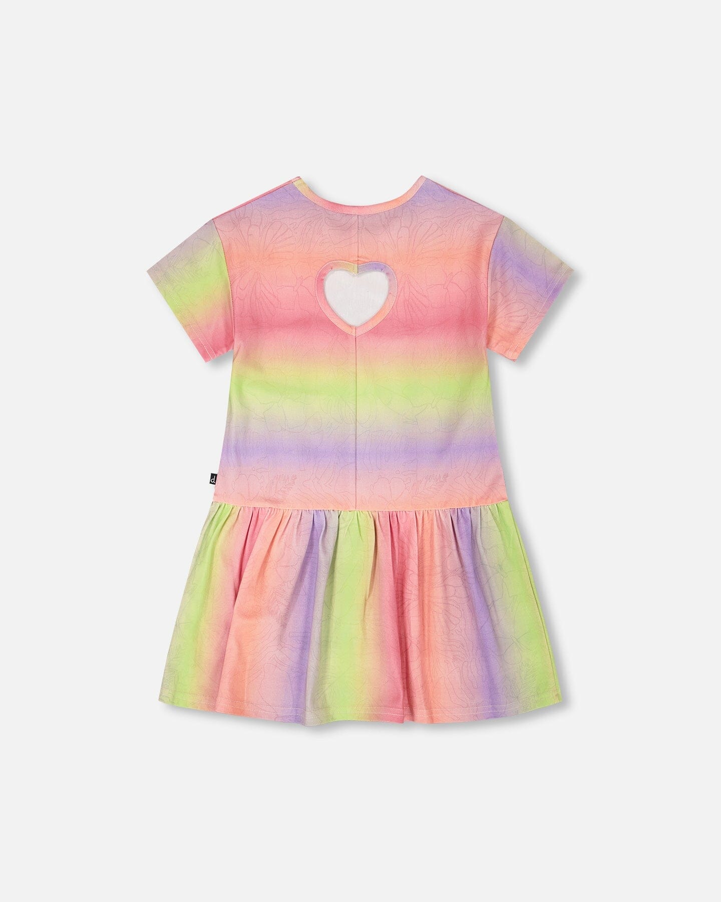 Printed Jersey Dress With Heart Back Cut Out Multicolor - Image 3