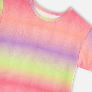Printed Jersey Dress With Heart Back Cut Out Multicolor - Image 4