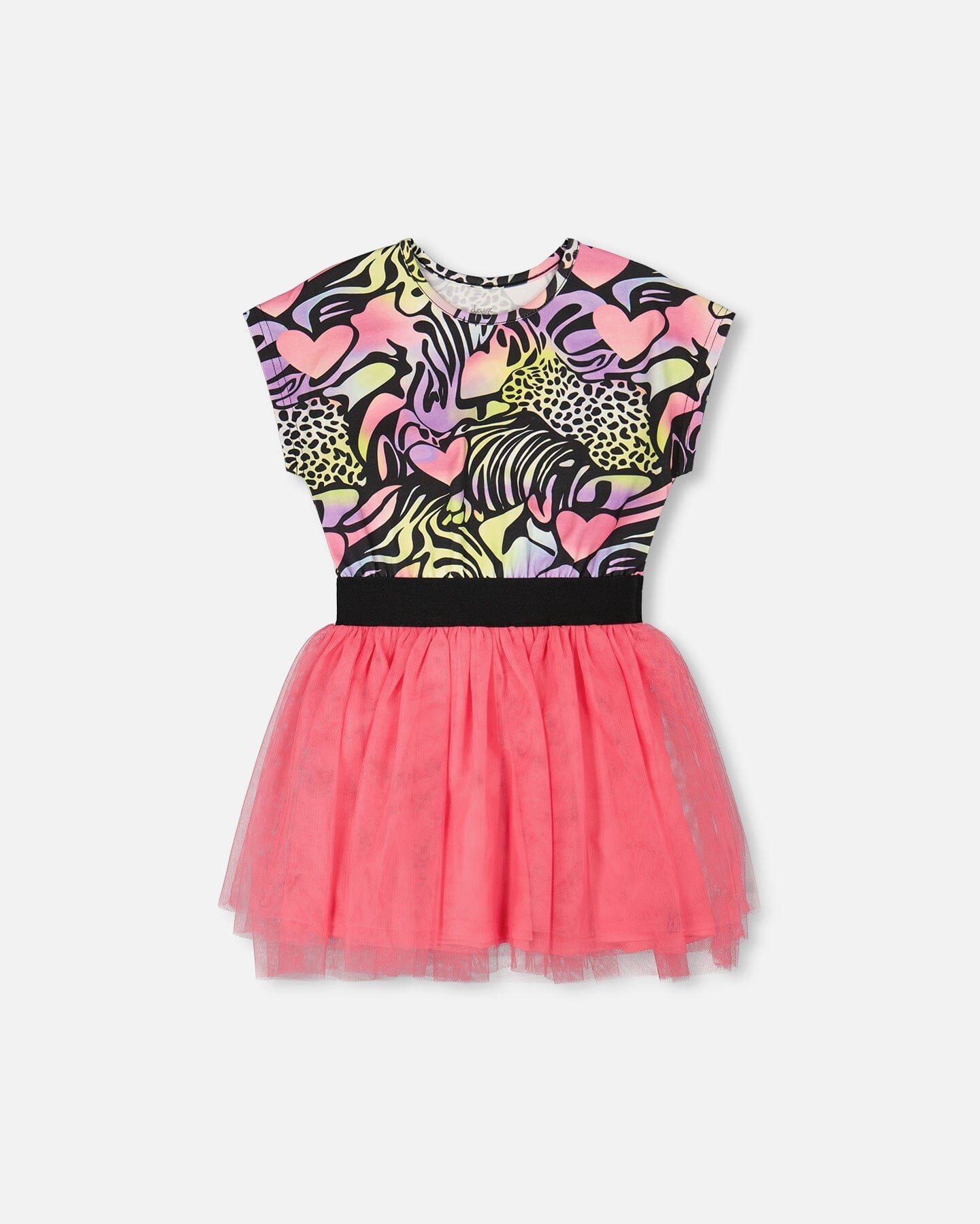 Bi-Material Dress Black Printed Multicolor - Image 6