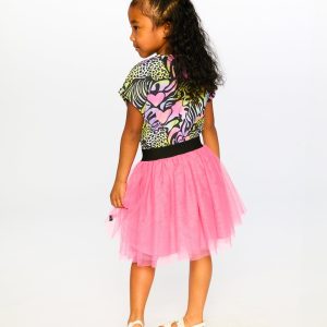 Alternative view of Bi-Material Dress Black Printed Multicolor
