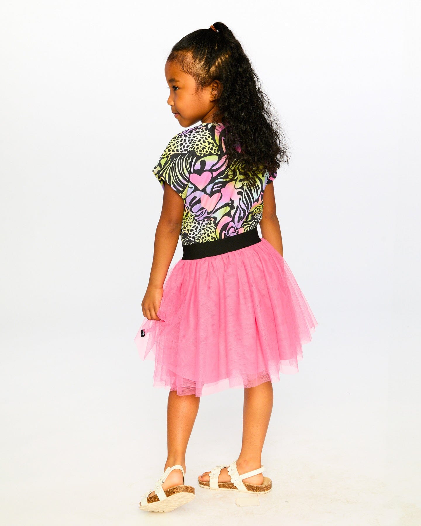 Bi-Material Dress Black Printed Multicolor - Image 2