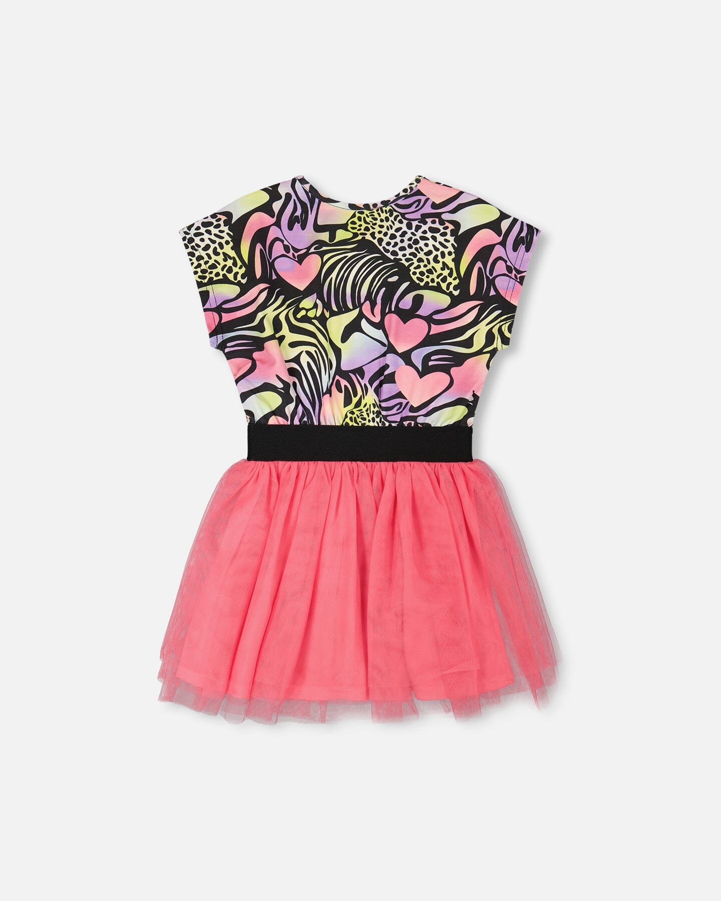 Bi-Material Dress Black Printed Multicolor - Image 3