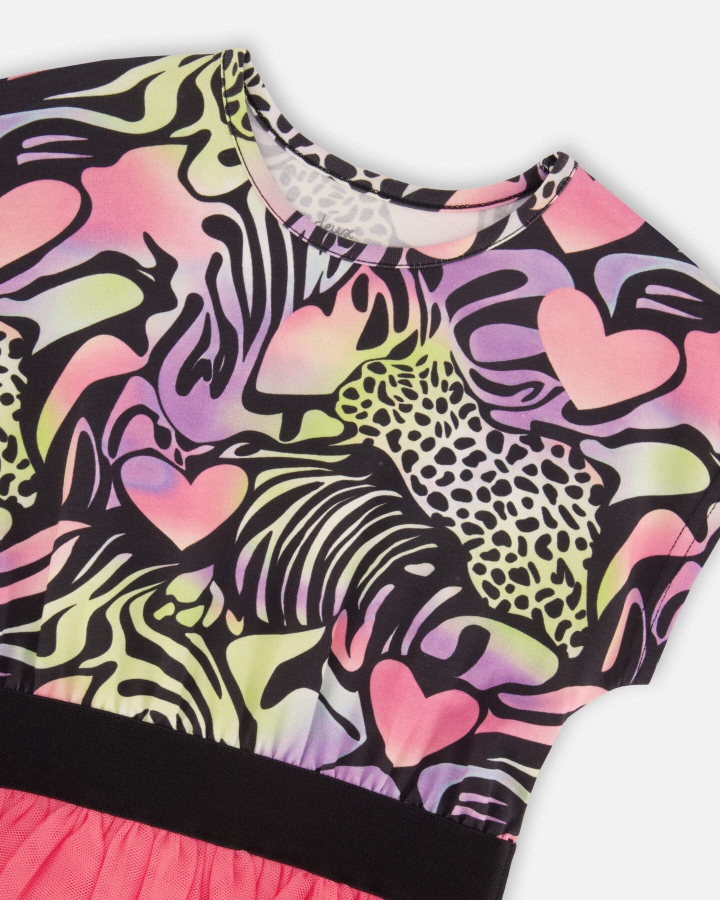 Bi-Material Dress Black Printed Multicolor - Image 4
