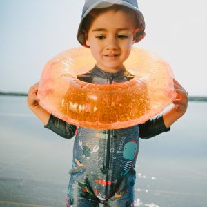 Alternative view of Baby And Toddler One-Piece Long Sleeve Rashguard Blue Printed Marine Animals