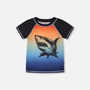 Short Sleeve Rashguard Blue And Orange Gradient - Image 6