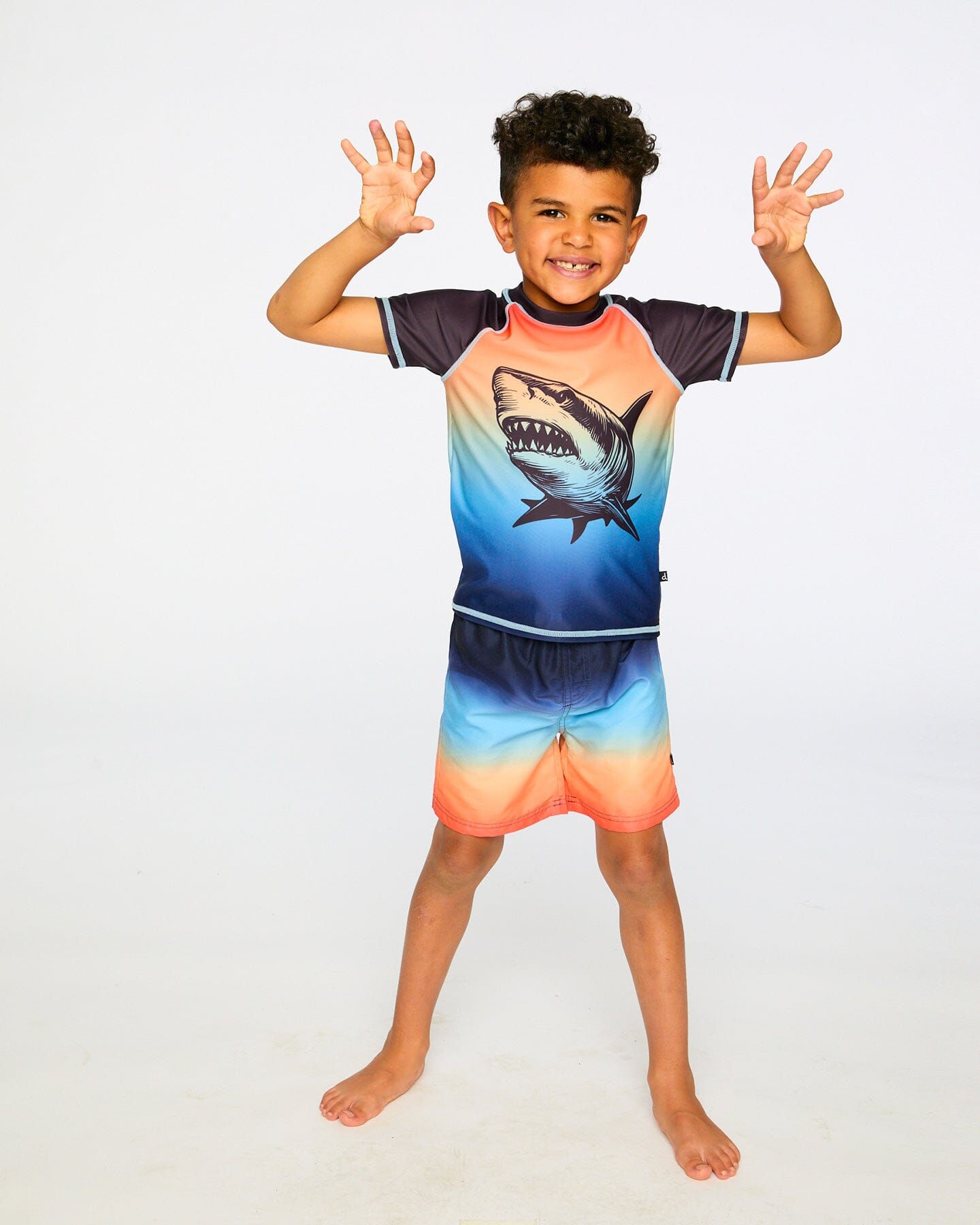 Short Sleeve Rashguard Blue And Orange Gradient - Image 3