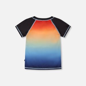 Short Sleeve Rashguard Blue And Orange Gradient - Image 4